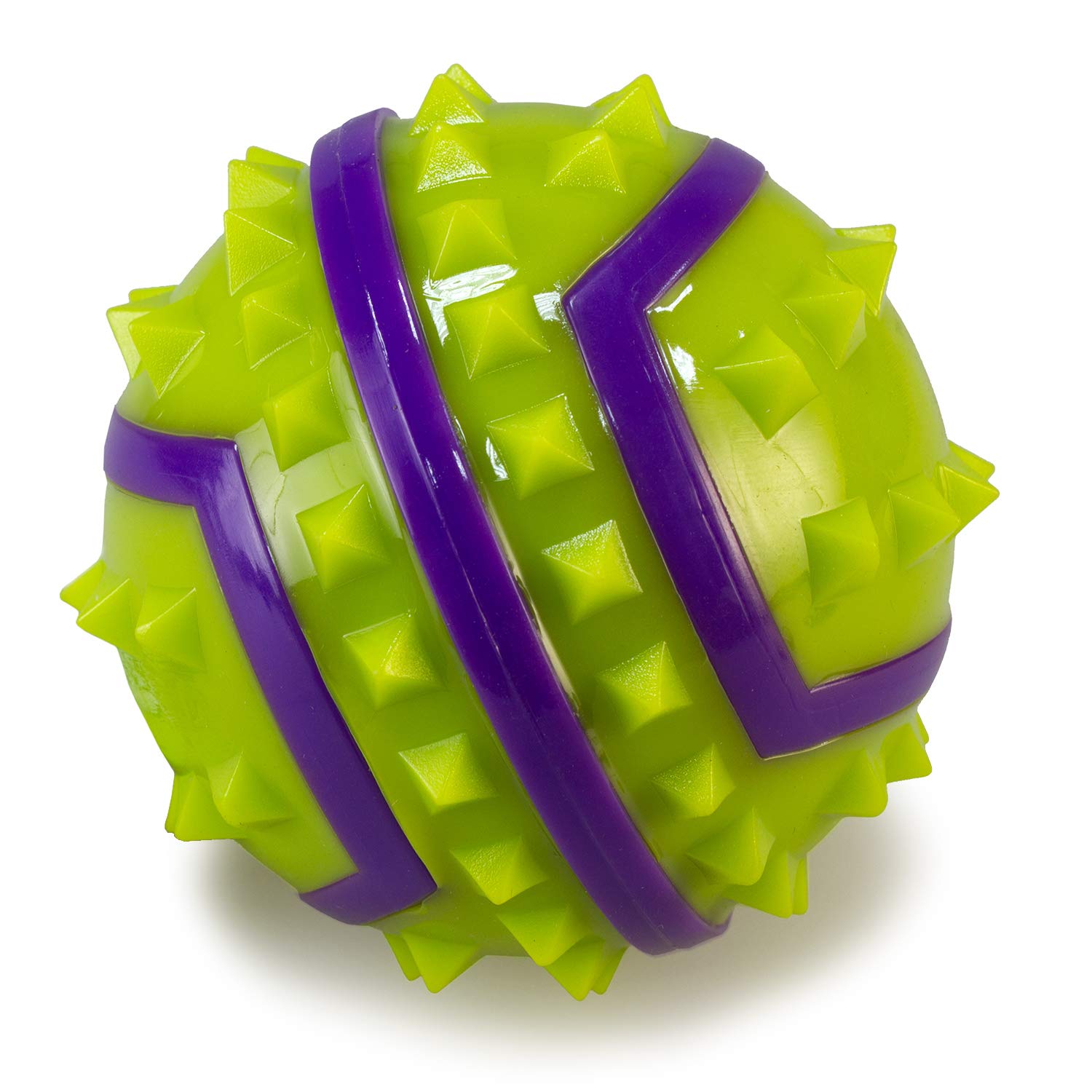 Arquivet Strong Medium Ball for Dogs - 7.5 cm - Yellow and Spiked - Extra Resistant TPR Ball, Indestructible - Dental Hygiene Aid - Dog Accessories