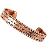 Touchstone Copper Magnetic Hand Forged With Solid And High Gauge Tibetan Style Spiral Wire Braided Pattern Minimalistic Elegance Pure Copper Bracelet In Triple Tones.
