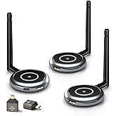 AIMIBO Wireless HDMI Transmitter and 2 Receivers, 5.8G, 60Hz, 165FT/50M, Support Multiple TVs, Touch Screen App Mirror, HDMI Wireless Extender for Laptop, Camera, TV Box to TV, Projector, Monitor