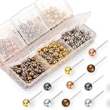 Yalis Push Pins Map Tacks 1/8-Inch Metallic Color