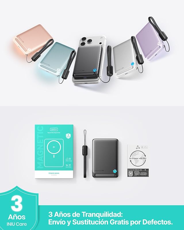 45W Power Bank, Fino 10000mAh Inalámbrico Magnético Batería Externa