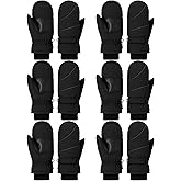 SATINIOR 6 Pair Winter Snow Mittens for Kids Waterproof Toddler Ski Gloves for Children Outdoor Activities