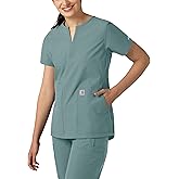 Carhartt Force Essentials Women's Notch Neck Tunic Scrub Top - Summer Blue, 2X