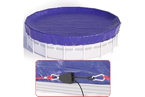 SUMMERBUDDY 18 FT Round Pool Cover, [ 2025 Upgraded ] Above Ground Pool Cover, Heavy Duty Winter Pool Cover, Cold and UV Resistant, Cable and Pulley System