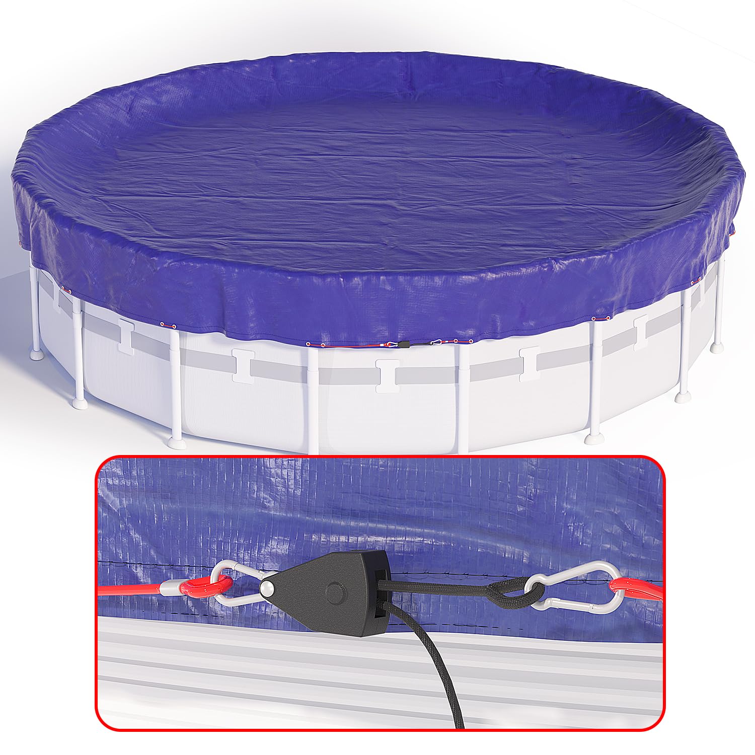 Photo 1 of 21 FT Round Pool Cover, [ 2025 Upgraded ] Above Ground Pool Cover, Heavy Duty Winter Pool Cover, Cold and UV Resistant, Cable and Pulley System