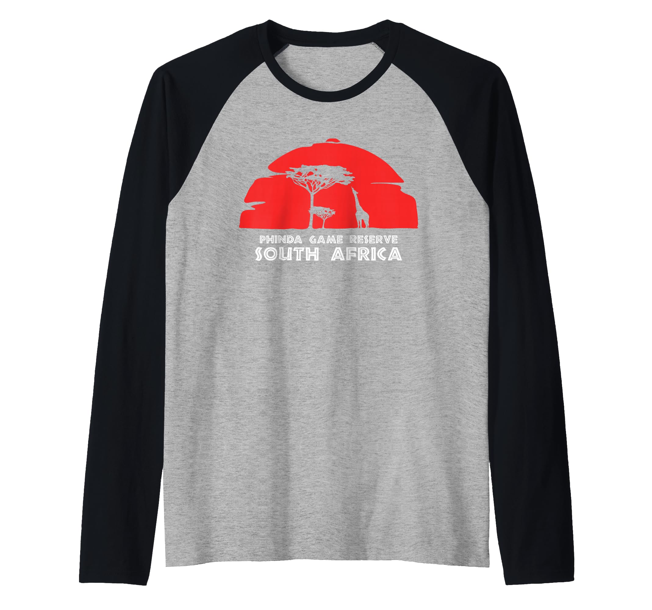 Phinda Game Reserve, South Africa Africa Safari Girrafe Raglan Baseball Tee