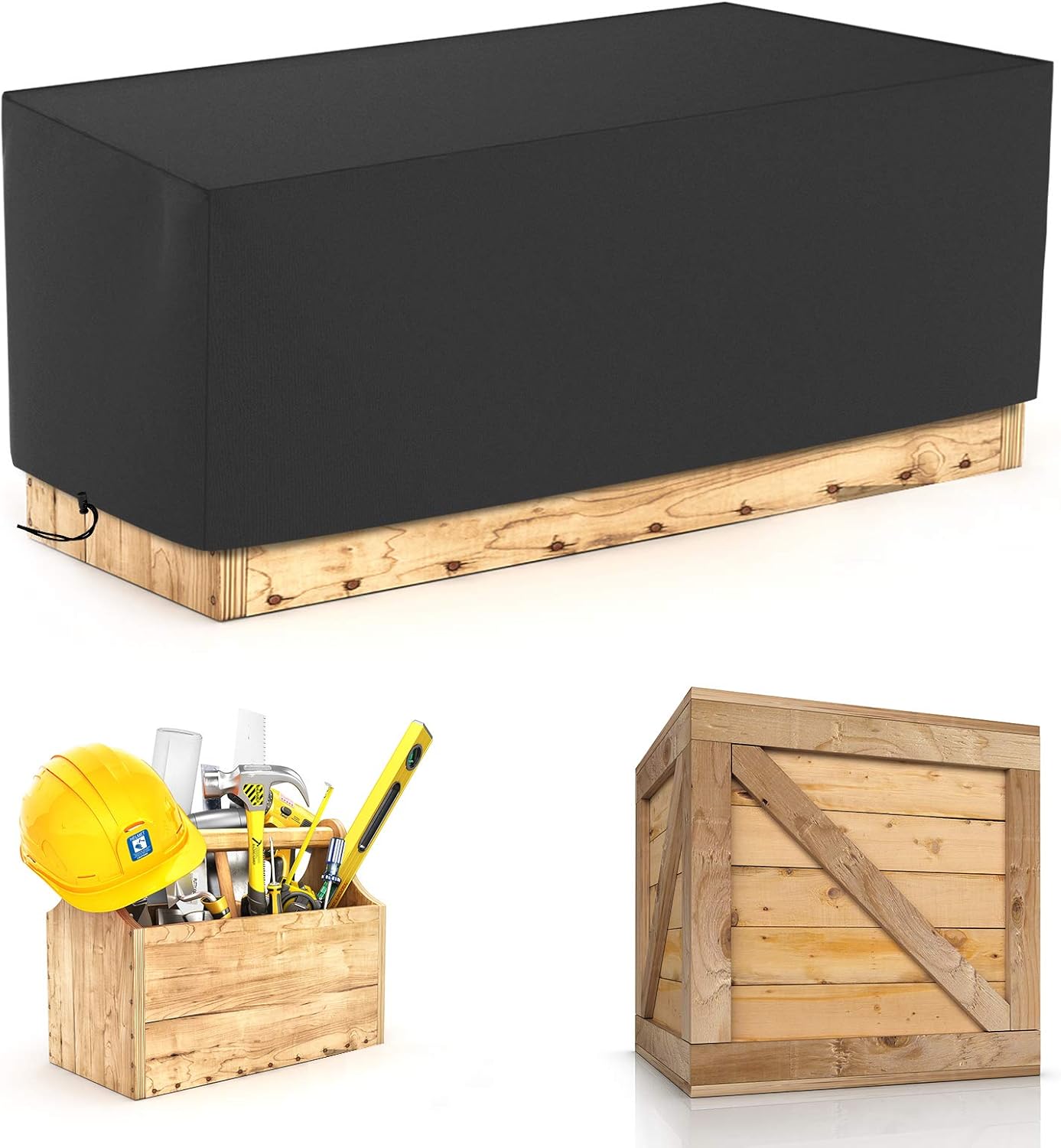 Homeriy Deck Box Covers Waterproof Quick Open Cover Top with Zipper for Keter Lifetime Suncast Rubbermaid : Garden & Outdoor