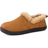 Zizor Men's Warm Fuzzy Bootie Slippers, Winter Suede Loafer House Shoes Indoor Outdoor with Memory Foam