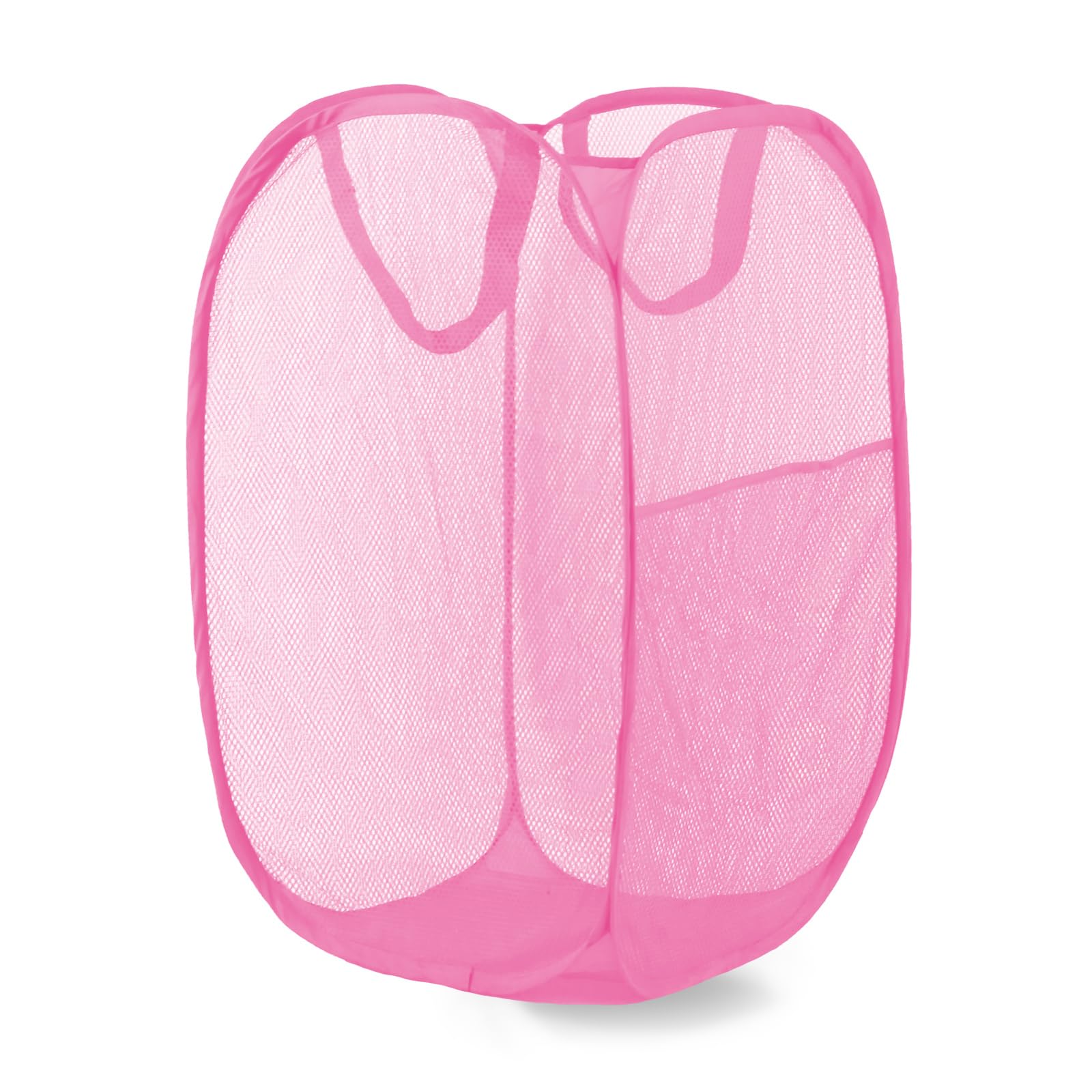 Photo 1 of LXLOVESM Pop Up Laundry Hamper, Mesh Laundry Basket Collapsible, Foldable Hamper for Travel and Storage (Pink)