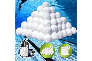 YAZ&OUZ 3.53 Lbs Pool Filter Balls for Sand Filter, Reusable Eco-Friendly Sand Filter Balls (Equals 60lbs Pool Filter Sand), Pool Filter Media Balls with Wash Bag, Filter Balls for Swimming Pools