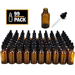 YoleShy 1oz Glass Dropper Bottle,99 Pack Amber