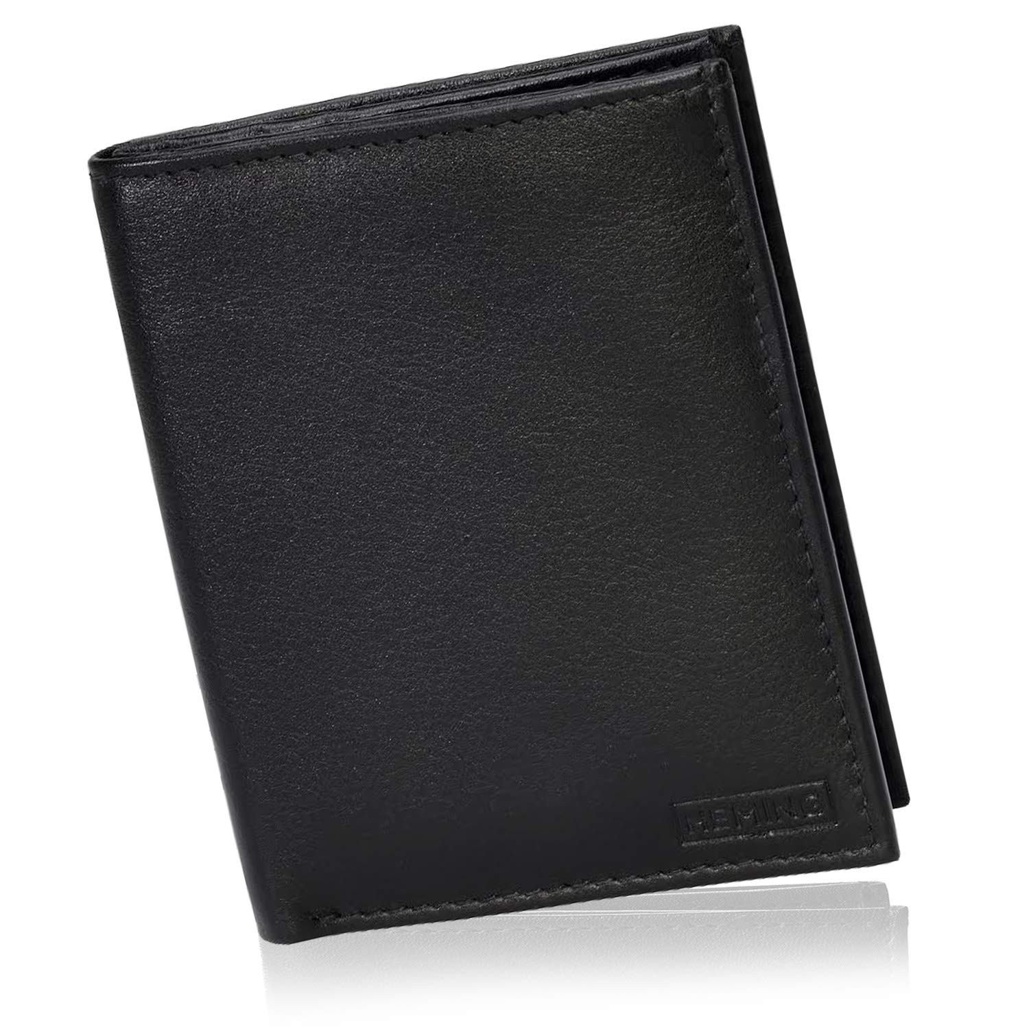 HEMING Slim Wallet for Men, Minimalist Credit Card Holder, Holds up to 12 Cards and Bank Notes, Soft Genuine Leather Credit Card and Banknote. Lightweight Card Wallet with Gift Box