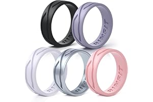 Rinfit Silicone Rings for Women and Men - Silicone Wedding Bands Sets for Him and Her - Patented Design Rubber Wedding Rings - 4Love Collection