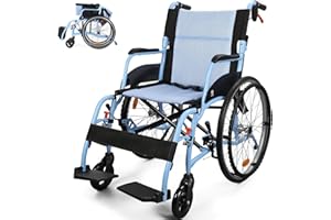 Whlicks Wheelchairs for Adults, Transport Wheelchair Lightweight Foldable, 25lb(11.5kg) Portable and Stable Comfortable Trans