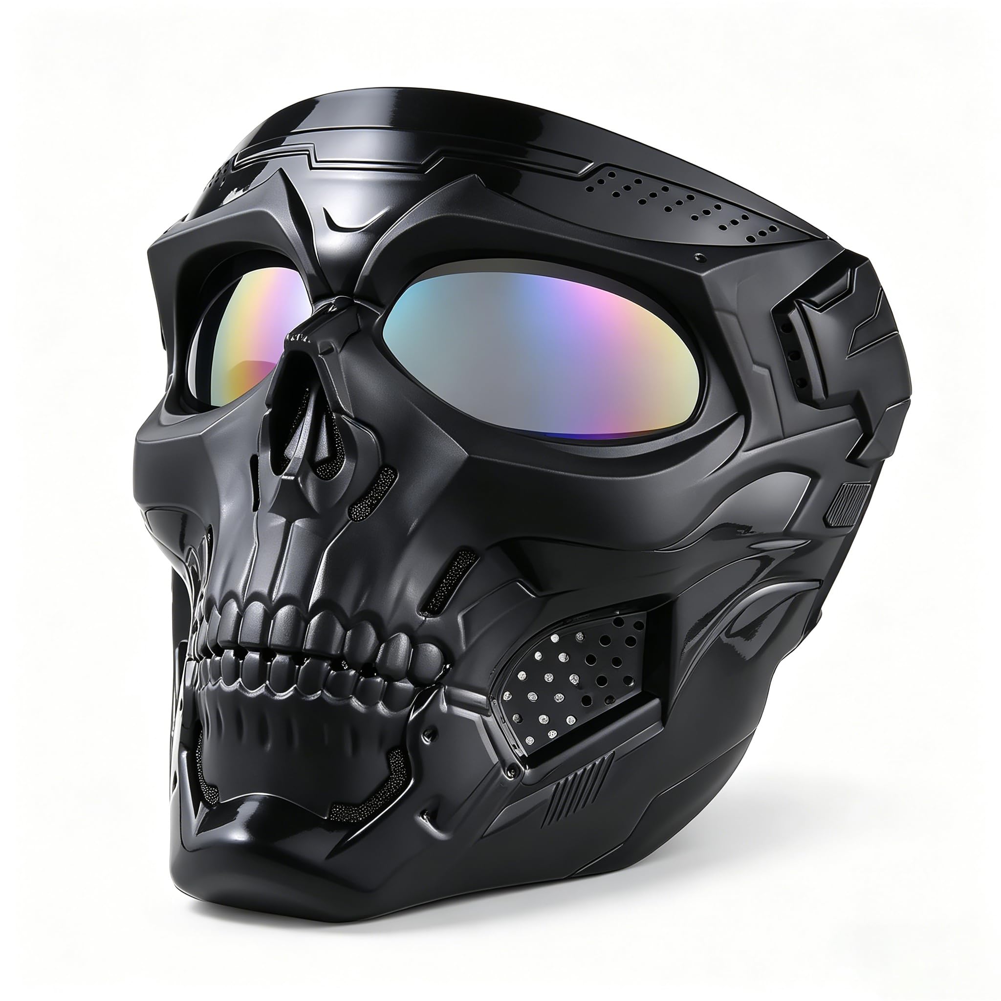 Airsoft Skull Mask Full Face Tactical Masks with PC Lens Eye Protection for Paintball Halloween Scary Masks,Motorcycle Goggles Racing Combat Tactical Military Goggles