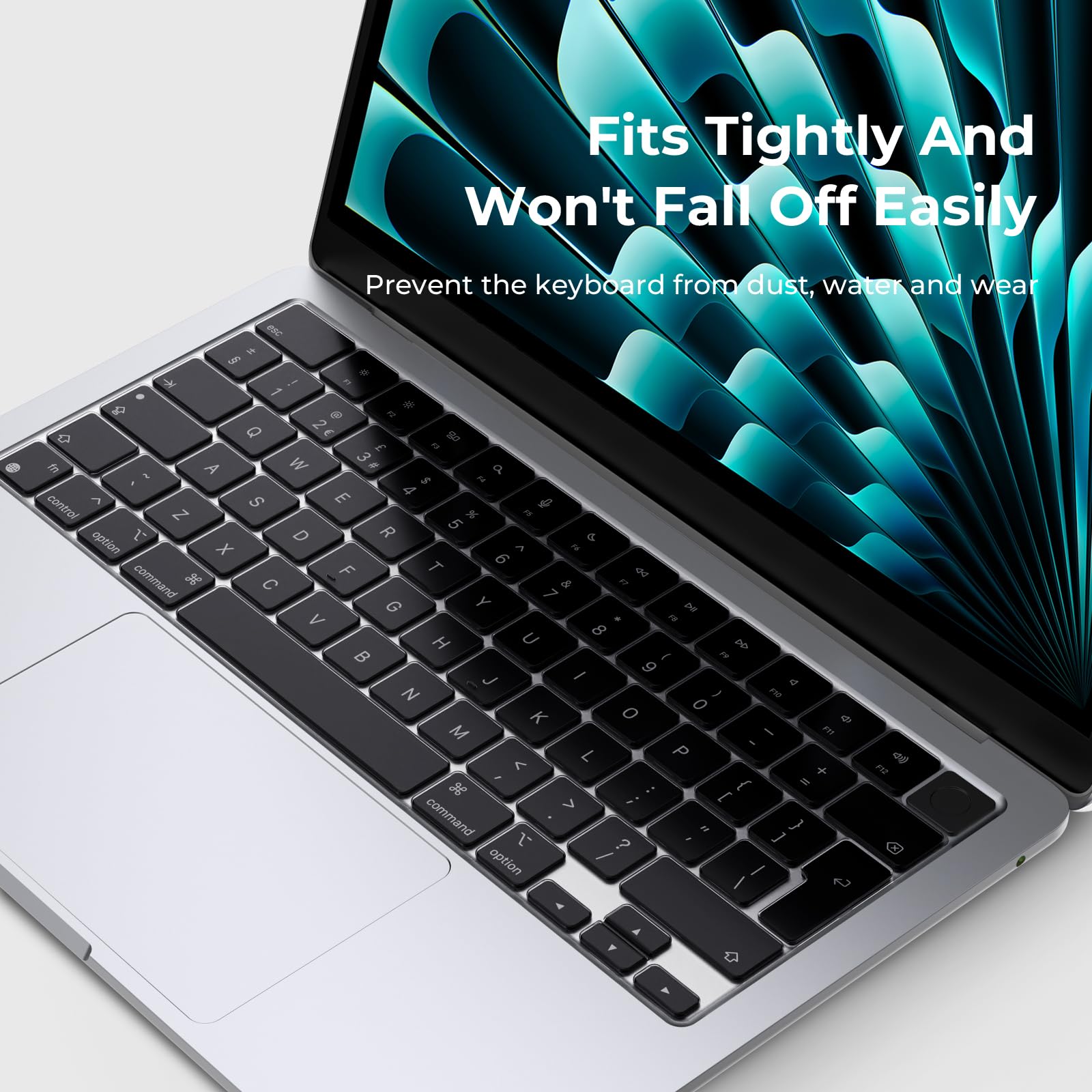 EooCoo Keyboard Cover Compatible with 2025 2024 2022 MacBook Air 13.6 Inch M4 M3 M2, 2025 2024 2023 Air 15 M4 M3 M2, 2024 2023 2021 MacBook Pro 14/16 Inch Pro/Max M4 M4 M2 3 M2 M1, EU Layout, TPU