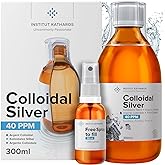 Colloidal Silver Liquid 10 fl oz &amp; Spray to Fill ● Bioactive Hydrosol Silver Water ● Natural Immune Support Nano Sol Supplement Solution ● Ionic Minerals 40 PPM ● Organic Structured Plata Coloidal