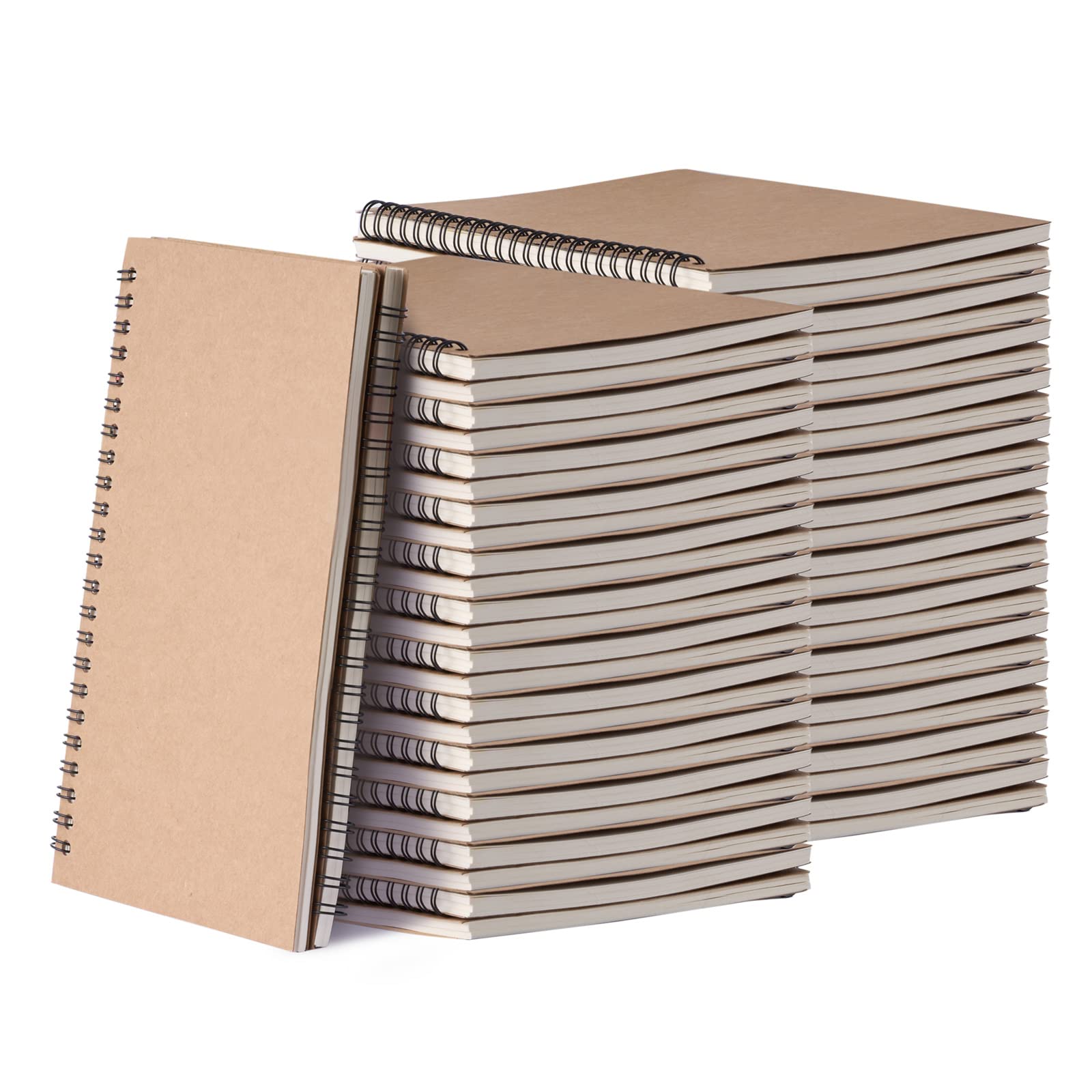 Photo 1 of 48 Pack A5 Spiral Notebook College Ruled Spiral Notebook Bulk Inches Hardcover Kraft Notebooks Lined Travel Writing Notebooks Journal Notepad for Office School Supplies, 100 Pages, 8.3 x 5.5 Inches