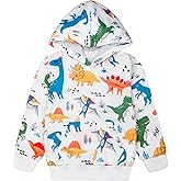 RETSUGO Baby Boys Dinosaurs Hoodie Boy Girls Truck Pullover with Pocket Toddler Boy Kids Rocket Sweatshirt 2-7Years