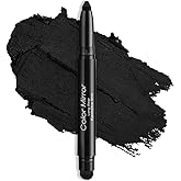 Color Mirror Cream Waterproof Hypoallergenic Eyeshadow Stick, long wear Metallic Glitter Matte Eye Shadow Pencil With Makeup Brush, Eye Brightener, 34 Midnight Matte