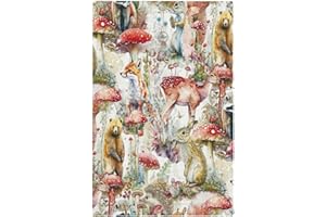 THSANJU Cartoon Pattern Red Mushroom 1 Gang No Device Light Switch Cover Decorative Single Blank Wall Plate Bear Rabbit Deer Animals Forest Electrical Switchplate Faceplate for Nursery Kid Room Bedroom Decor