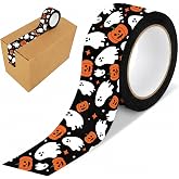 Whaline 109 Yard Halloween Packing Tape Spooky Ghost Pumpkin Decorative Sticky Wrapping Tape for Halloween Party DIY Crafts Small Business Sealing Gift Boxes Mail Boxes
