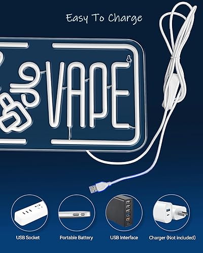 Vape LED Neon Light Sign,16.9"X 5.9" Bright LED Vape Sign by USB with ON/OFF Switch,with hanging chain,For Pub,Smoke Business Window,Smoking Lounge,Party in Kenya | Whizz Store Signs Vape LED Neon Light Sign,16.9"X 5.9" Bright LED Vape Sign by USB with ON/OFF Switch,with hanging chain,For Pub,Smoke Business Window,Smoking Lounge,Party in Kenya | Whizz Store Signs