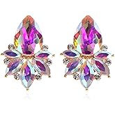FENBORY Vintage Rhinestone Earrings Fancy Crystal Cluster Drop Earrings Art Deco Earrings for Women