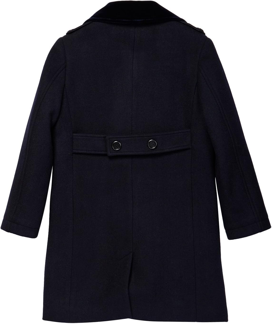 Isaac Mizrahi Boy's 2-20 Velvet Collar Quilt Lined Wool Blend Peacoat: Clothing
