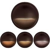 WOMINGYOUWO LED Low Voltage Deck Lights Outdoor Waterproof,6-Pack 3CCT Deck Lighting Fixtures Landscape Step,3W,12V-24V AC/DC Die-cast Aluminum Housing Fence Lamp Wired 2700K/3500K/5000K (Brown)