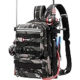 Dolodomy Fishing Backpack With Rod Holder, Fishing Tackle Storage Bags Fishing Tackle Box Backpack Fishing Tackle Bag