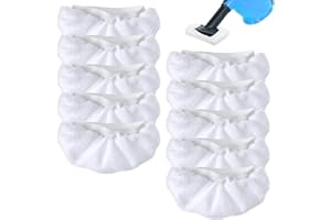 GEEHUA 10 Pcs Universal Steam Mop Pads, Washable Steam Cleaner Attachments Reusable Cleaner Cover Accessories Microfiber Cloths for Most Handheld Neat Steamed Cleaners
