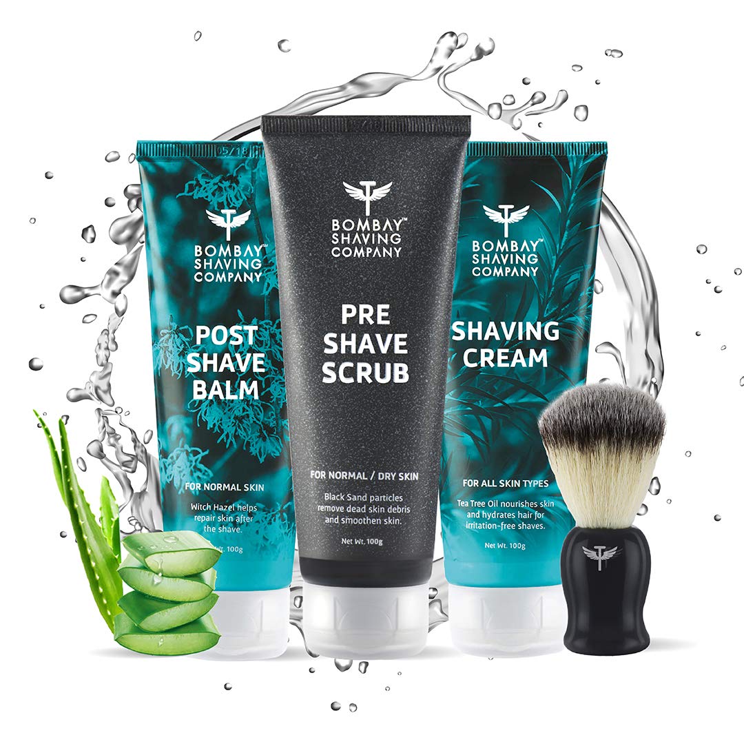 Bombay Shaving Company 3 Step Shaving Kit for Men Exfoliating Scrub