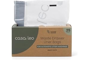 SMARTY PEAR Leo's Loo Too By Casa Leo I Waste Litter Drawer Liner Bags for Automatic Litter Boxes I Heavy Duty 2mil Thick with Drawstring I Lavender Scent I 25 count