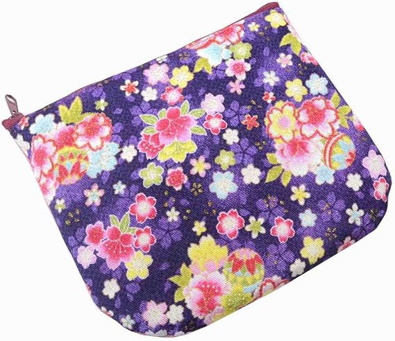 Amazon ポーチ 和柄 小物入れ 縮緬 ちりめん 和雑貨 和装小物 プレゼント 女性 京都万里小路 日本製 花 紫 Spo6717 Ouma02 和装小物 通販