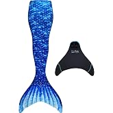 Fin Fun Mermaid Tail with Monofin for Swimming, Women &amp; Teens | Mermaidens swimmable scale design with monofin; reinforced tips for pools, lakes &amp; beach fun