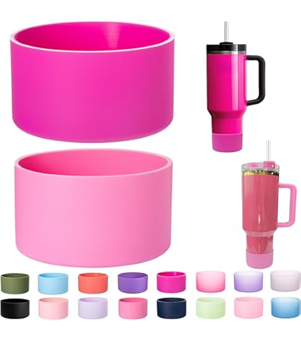 2 Pink Bow Silicone Cup Boots For Stanley Tumbler - Coquette Style Protector For 30oz & 40oz Cups