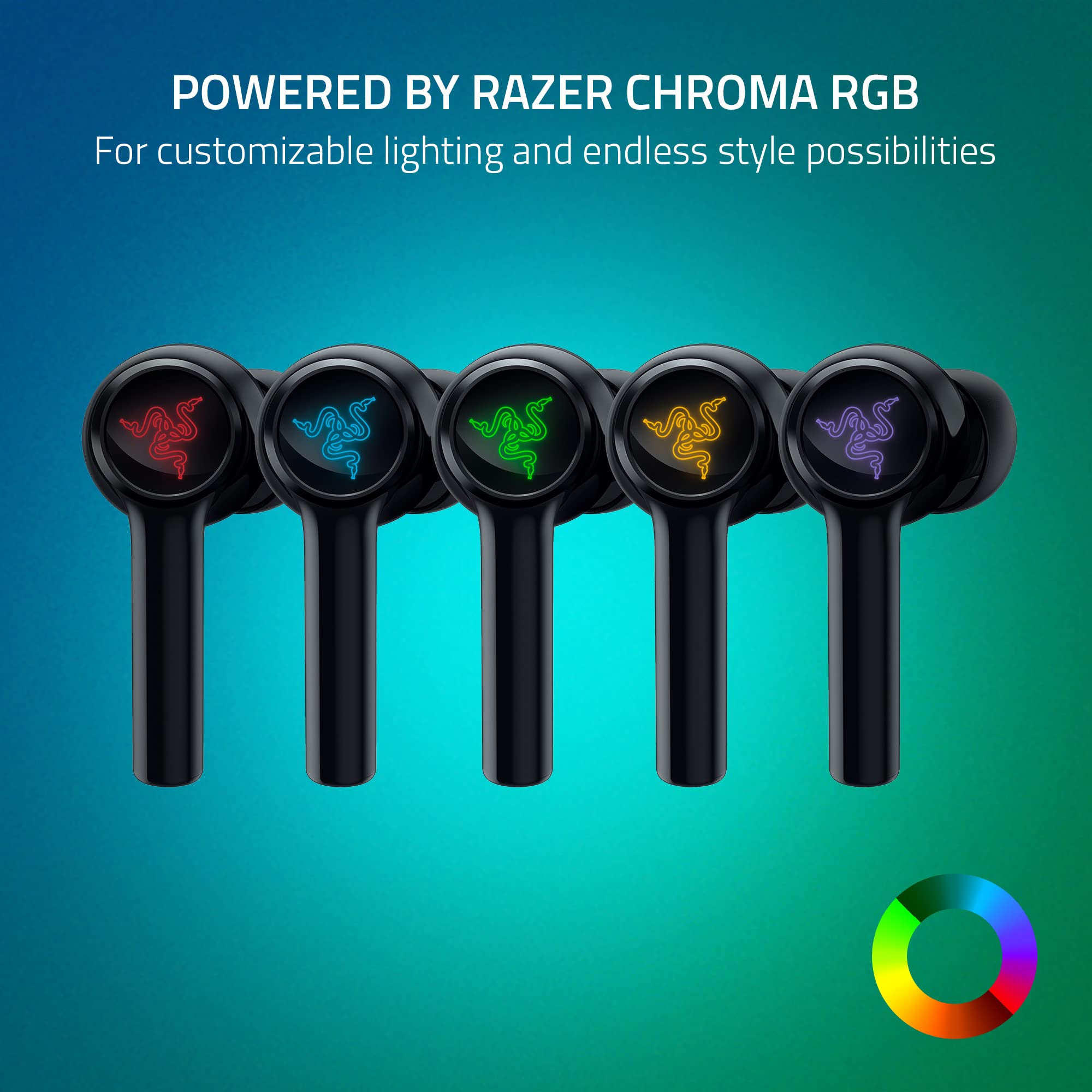 Razer Hammerhead HyperSpeed Wireless Multi-Platform Gaming Earbuds for Xbox Series X|S, Xbox One, PC, Mobile: ANC - Noise Cancelling Mic - Bluetooth 5.2 - RGB Chroma - 30 Hr Battery