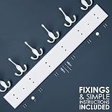 LARHN White Coat Hooks Wall Mounted 6 Triple Hooks 59 cm All Fixings Included view 5