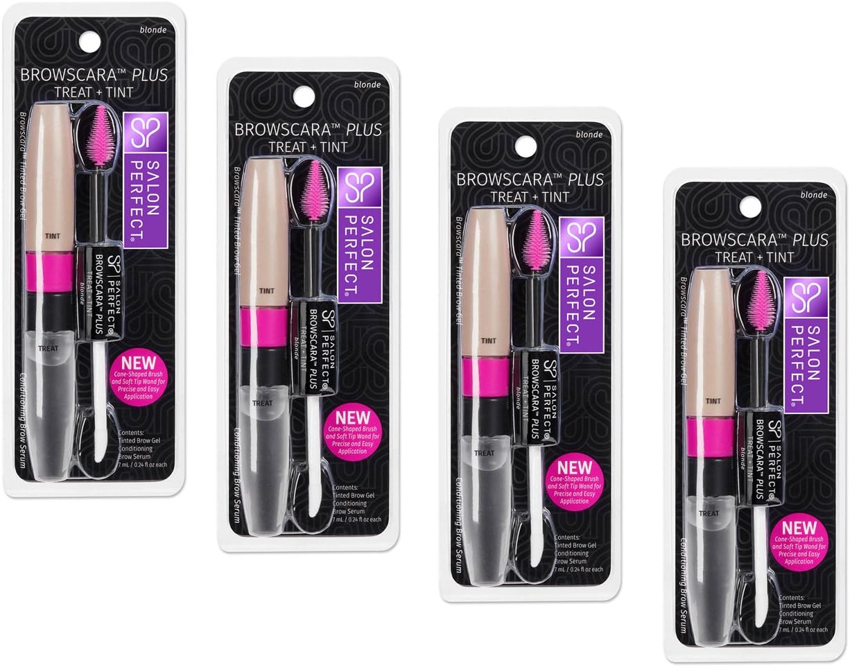 Browscara Plus Treat +Tint, Conditioning Brow Serum and Tinted Brow Gel, Blonde, 4 pk