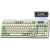 AULA S99 Pro Wireless Keyboard, Display Screen & Media Knob, Tri-Mode Bluetooth/2.4G/USB-C RGB Creamy Gaming Keyboard with Number Pad Macro Keys, Custom Computer Keyboards for Laptop PC Gamer - Green