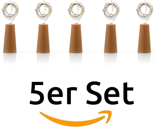 Bonaura Led Korken Fur Weinflaschen Dekorieren Sie Ihre Leeren Flaschen Mit Flaschenlichter Aussergewohnliche Lampen Zum Diy Selber Bauen Ihrer Flaschenbeleuchtung Mit 8 Leds 5er Pack Amazon De Beleuchtung