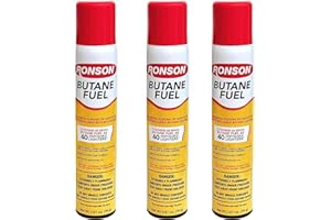 Ronson Lighter Butane Refill 135ML (Pack of 3), White