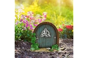 DHinkyoung Fairy Door Miniature Pixie Door Elf Door Enchanted Miniature World Fairy Door Tree Garden Home Decor for Garden Yard Lawn Trees Decoration (A)