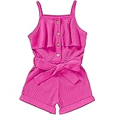 FOCUTEBB Toddler Girl Clothes Baby Summer Sleeveless Clothing Cute Halter Romper One-piece Jumpsuit Summer Clothes Set 1-5T