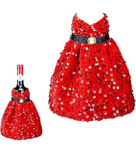 red dress wine bottle Amazon.com