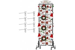 Urban Deco Grid Wall Panel Display Stand, 2.2' x 6.2' FT Gridwall Panel with Extra 8 Hooks, Craft Show Display Rack Black Metal Grids Standing Wire Rack for Retail Merchandise