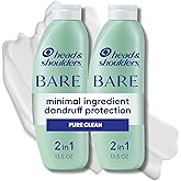 Head &amp; Shoulders Anti-Dandruff Shampoo and Conditioner, BARE Pure Clean 2-in-1 Twin Pack, 1% Pyrithione Zinc, Scalp Care, Sulfate-Free, Silicone-Free, 13.5 Fl Oz Each