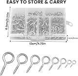 benlidoner 160Pcs Screw In Hooks Eye Bolts 8 Sizes Heavy Duty Indoor Outdoor view 3