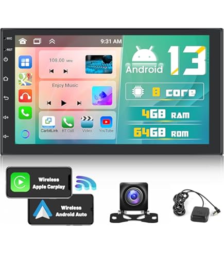 Amazon.com: [8-Core 4+64G] Hikity Android 13 Double Din Car